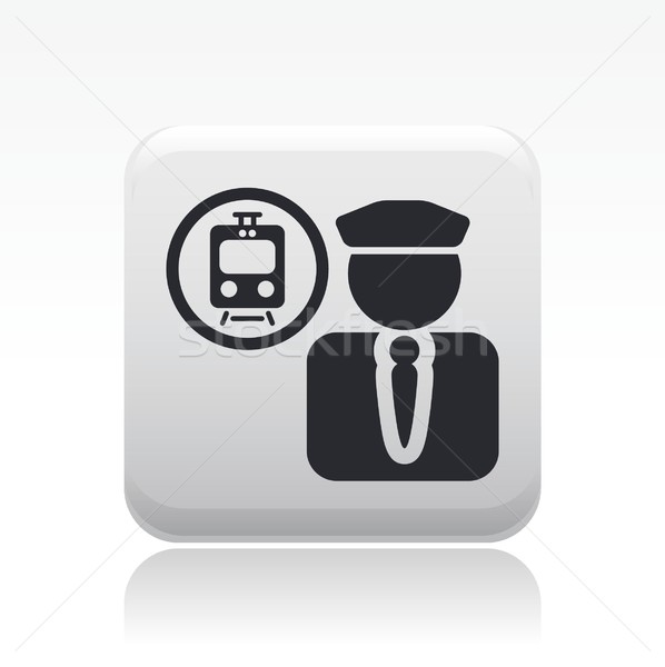 Tram icon trein bestuurder geïsoleerd Stockfoto © Myvector