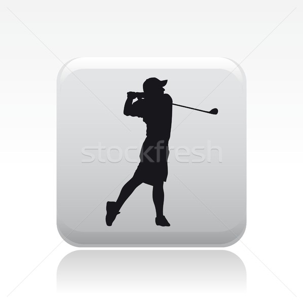 Foto stock: Jogador · de · golfe · ícone · jogar · jogo