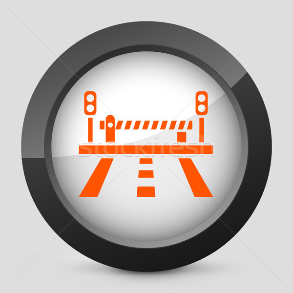 Stock photo: Elegant orange glossy icon