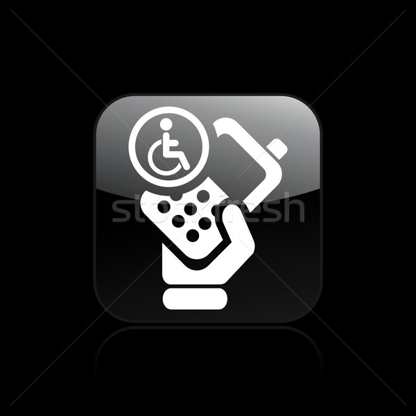 Handicap telefono icona mano semplice Foto d'archivio © Myvector
