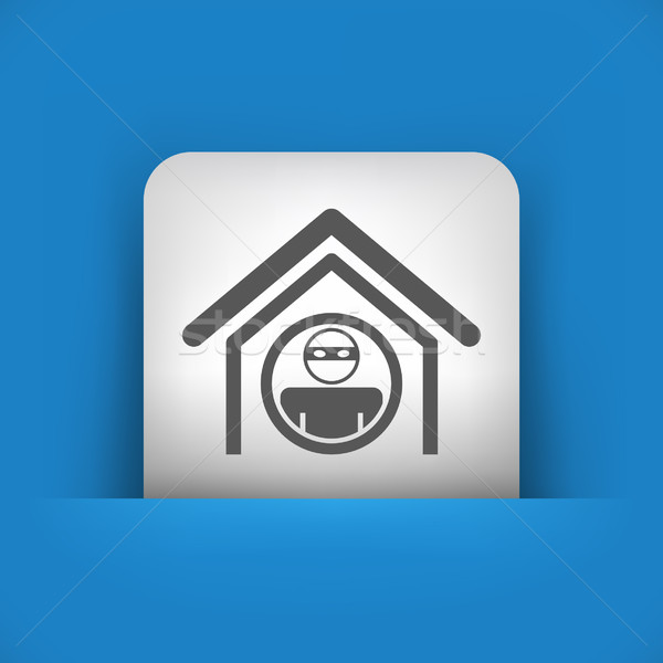 Albastru gri icoană casă acasă Imagine de stoc © Myvector