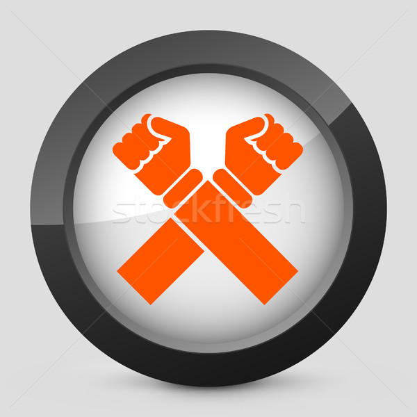 Elegancki pomarańczowy ikona krzyż Unii Zdjęcia stock © Myvector