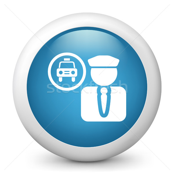 Mavi parlak ikon taksi sürücü Stok fotoğraf © Myvector