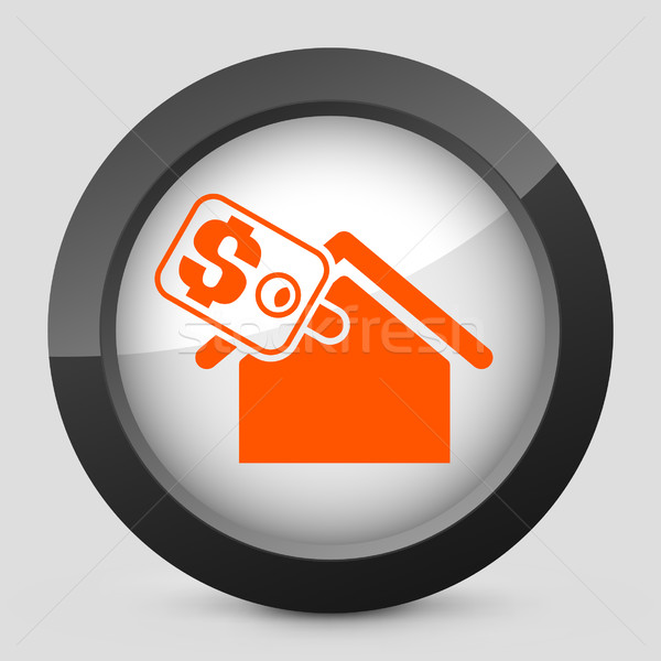 Elegant orange glossy icon Stock photo © Myvector