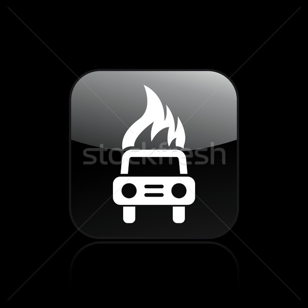 Stock photo: Burning car icon