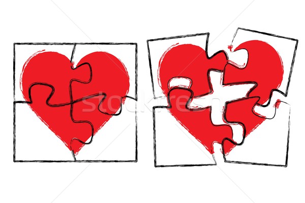 Amor diseno corazón Pareja fondo roto Foto stock © Myvector