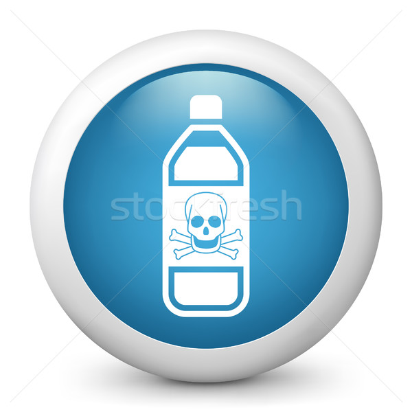 Bleu icône crâne liquide pollution [[stock_photo]] © Myvector