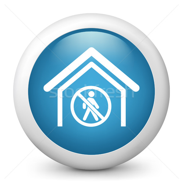 Blauw glanzend icon home lopen geïsoleerd Stockfoto © Myvector