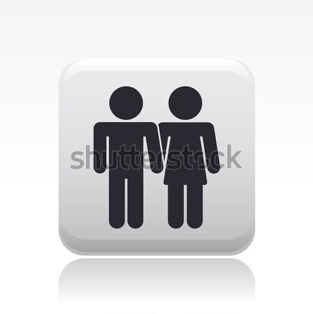 Stock photo: Single blue and gray icon