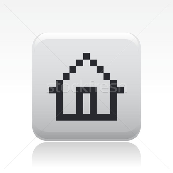 Pixel icône ordinateur maison concept carré [[stock_photo]] © Myvector