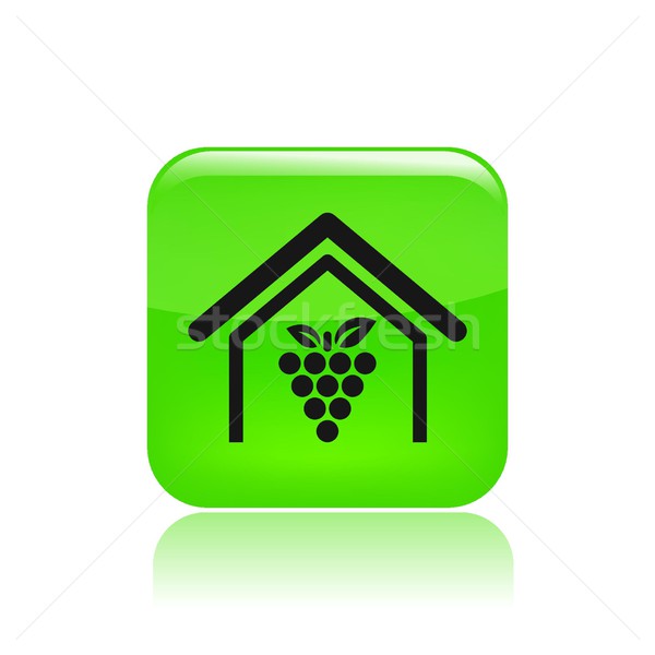 [[stock_photo]]: Vin · production · icône · maison · ferme · raisins