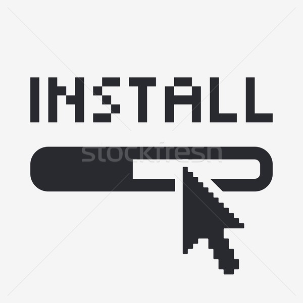 Installál ikon egér számítógépek háló WWW Stock fotó © Myvector