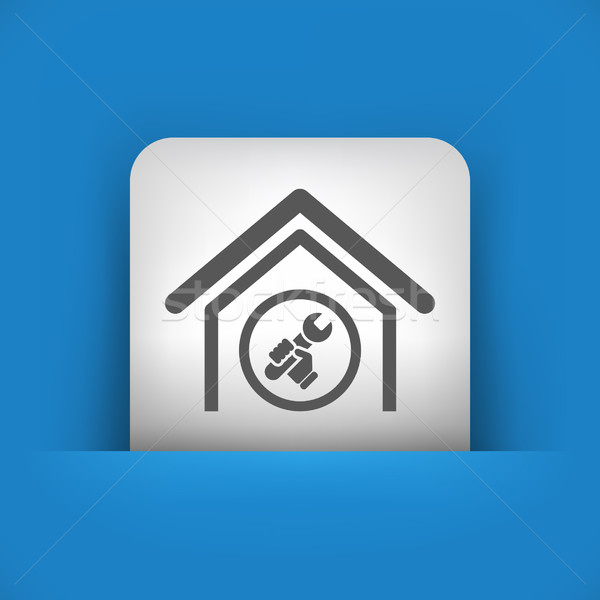 Stock photo: Single blue and gray icon