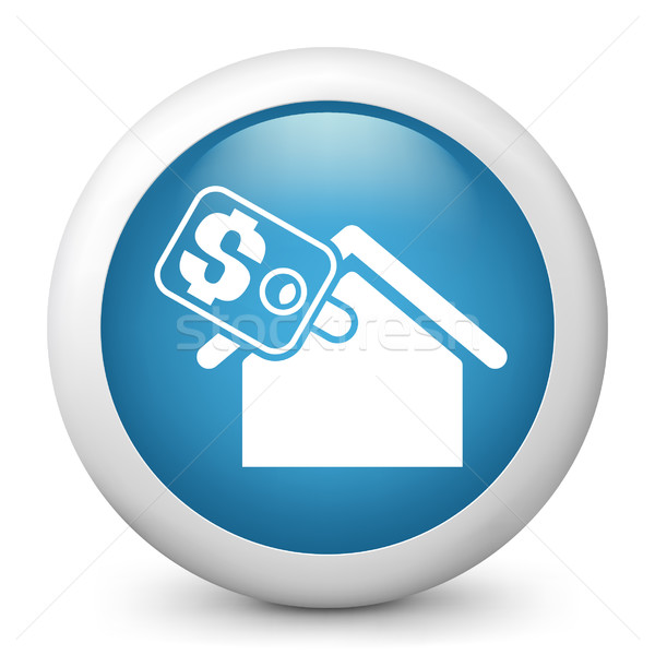 Blue glossy icon Stock photo © Myvector