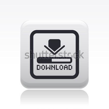 Stock photo: Elegant orange glossy icon