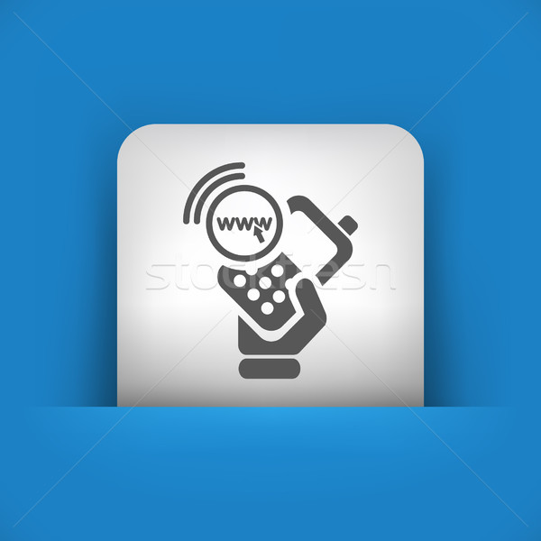 Kék szürke ikon telefon internet telefon Stock fotó © Myvector