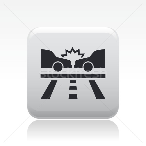 Drogowego crash ikona ulicy samochody Zdjęcia stock © Myvector