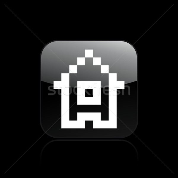 Pixeli pictograma de calculator calculator casă fişier concept Imagine de stoc © Myvector