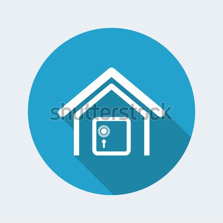 синий серый икона домой комнату квартиру Сток-фото © Myvector