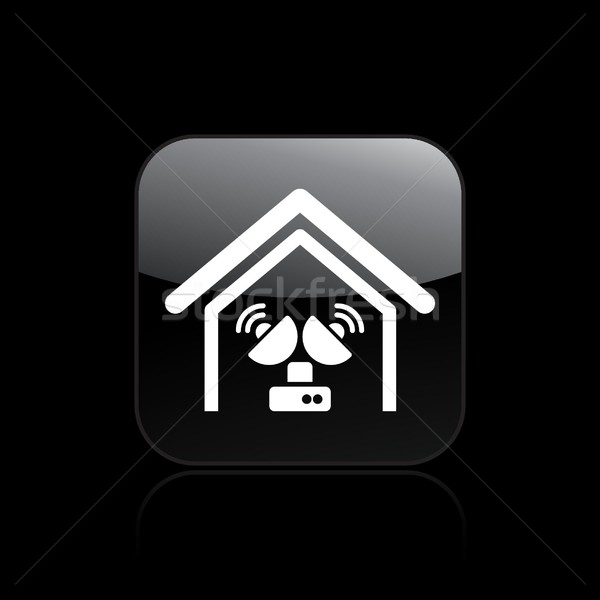 Anteny ikona telewizji domu satelitarnej pojęcia Zdjęcia stock © Myvector