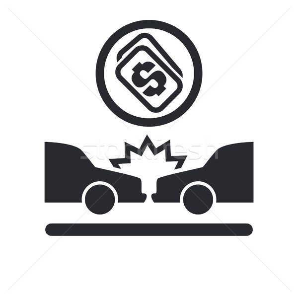 Crash geld icon auto verzekering Stockfoto © Myvector