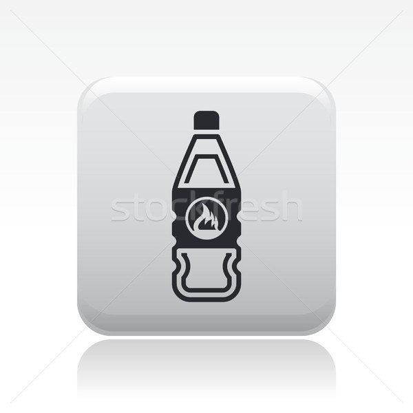 Zapalny butelki ikona ognia chemicznych etykiety Zdjęcia stock © Myvector