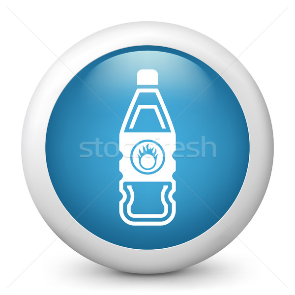 Blau glänzend Symbol Flüssigkeit Verschmutzung Label Stock foto © Myvector