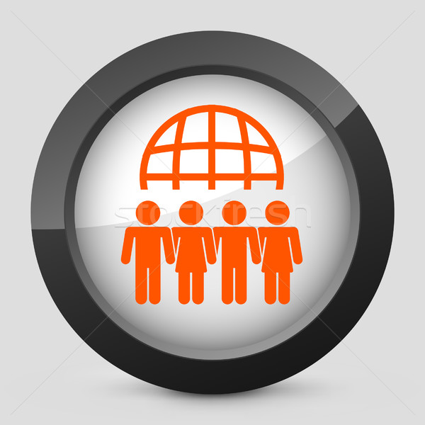 Elegant orange glossy icon Stock photo © Myvector