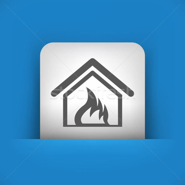 Azul gris icono fuego llama apartamento Foto stock © Myvector