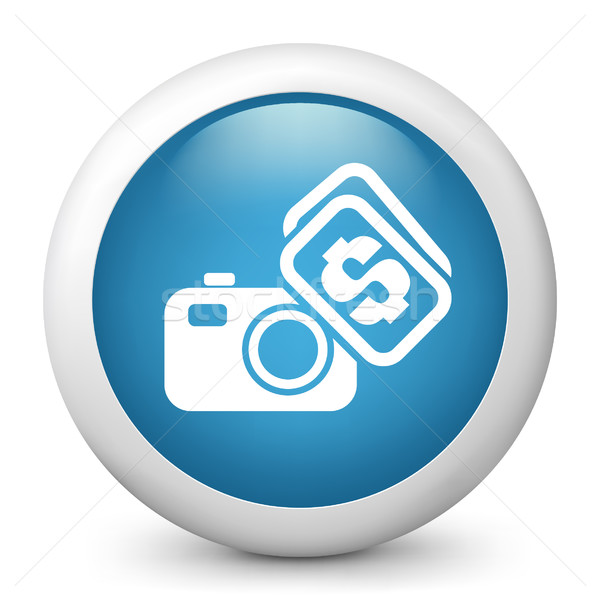 Blue glossy icon Stock photo © Myvector