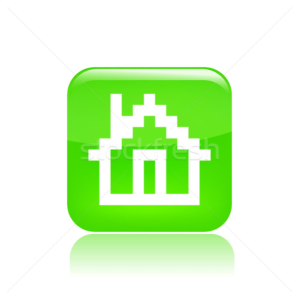 Pixeli pictograma de calculator calculator casă fişier concept Imagine de stoc © Myvector