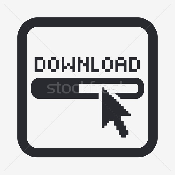 Letöltés ikon egér számítógépek háló WWW ötlet Stock fotó © Myvector