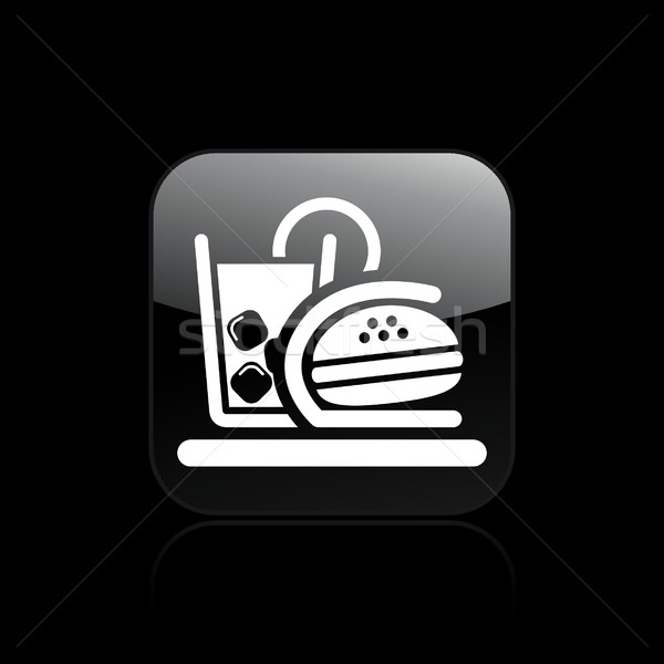 Fast-food ikon akşam yemeği çanta öğle yemeği vektör Stok fotoğraf © Myvector