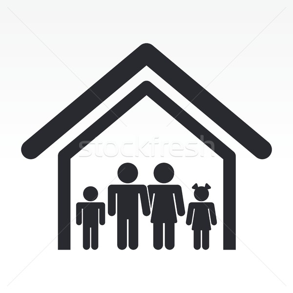 Maison famille icône amour maison père [[stock_photo]] © Myvector