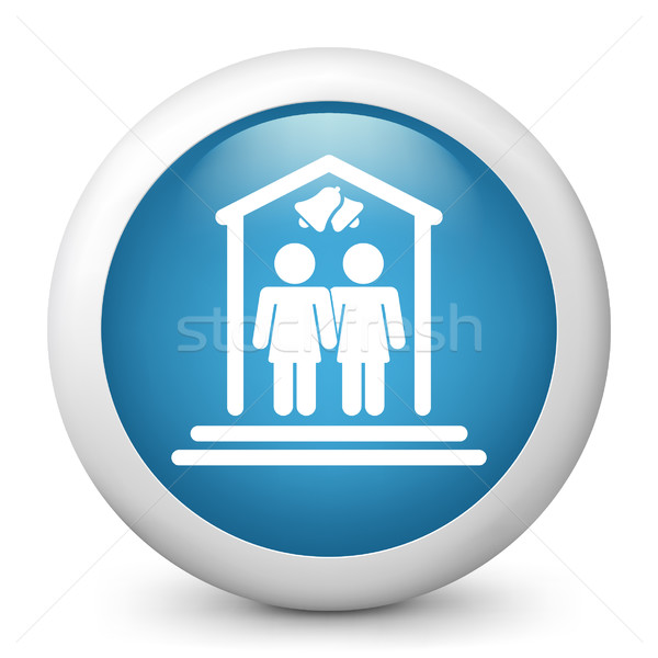 Blue glossy icon Stock photo © Myvector