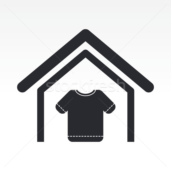 Ropa tienda icono casa negro empresa Foto stock © Myvector