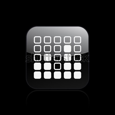 Bleu gris icône bouton photos audio [[stock_photo]] © Myvector