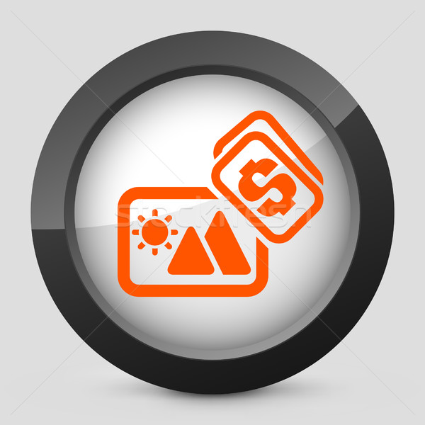 Elegant orange glossy icon Stock photo © Myvector