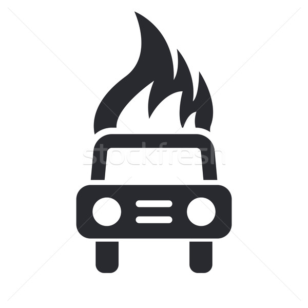 Car burning icon  Stock photo © Myvector