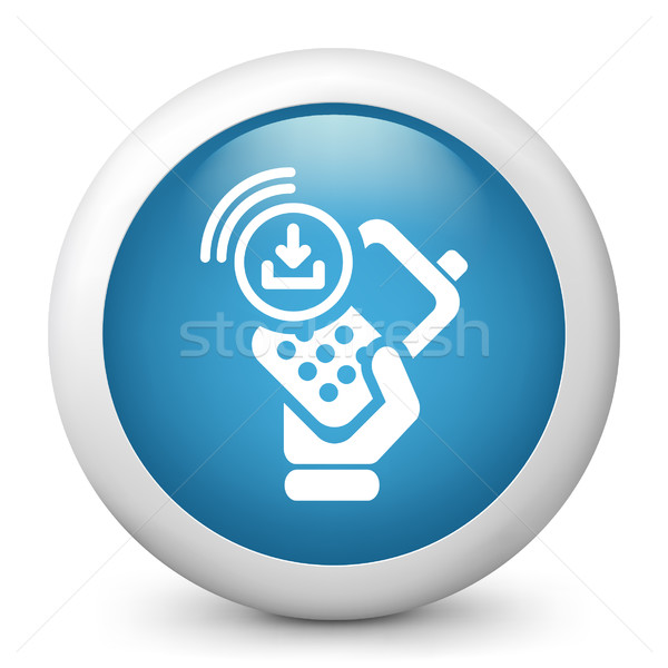 Blue glossy icon Stock photo © Myvector