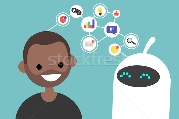 Data transfer conceptual illustration. Human and robot communica Stock photo © nadia_snopek