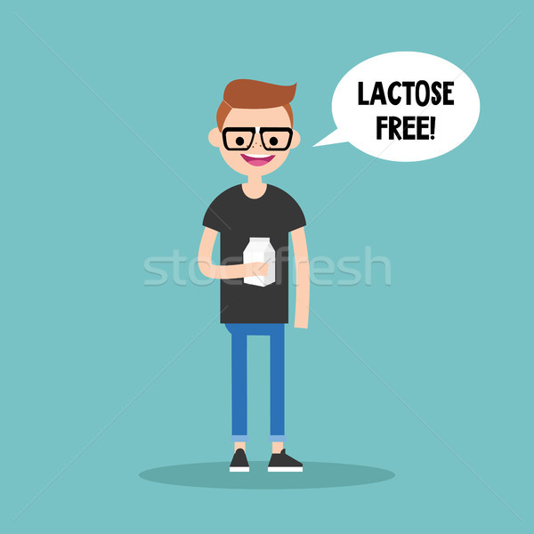 Jeunes nerd carton lactose libre [[stock_photo]] © nadia_snopek