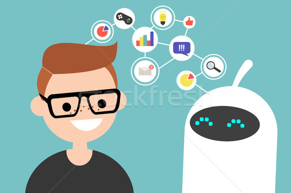 Data transfer conceptual illustration. Human and robot communica Stock photo © nadia_snopek