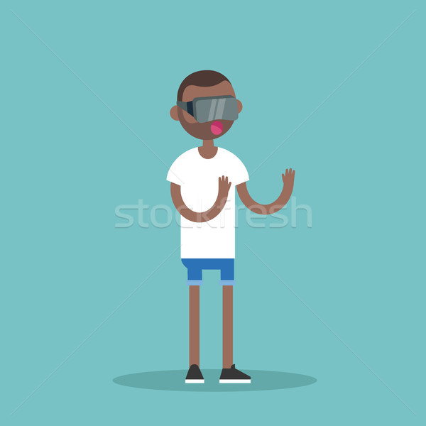 Jovem homem negro virtual realidade óculos Foto stock © nadia_snopek