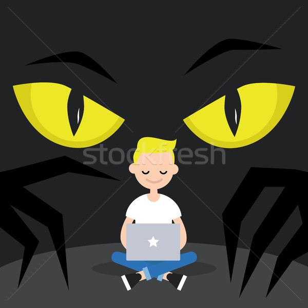 Voler données illustration grand jaune yeux [[stock_photo]] © nadia_snopek