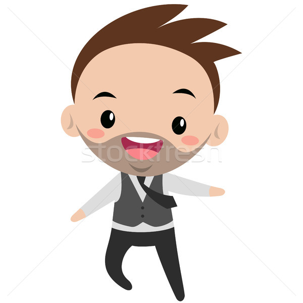 Young Smiling Manager Wearing Vest Flat Editable Vector Illust Vector Illustration C Nadezhda Snopek Nadia Snopek 8267629 Stockfresh