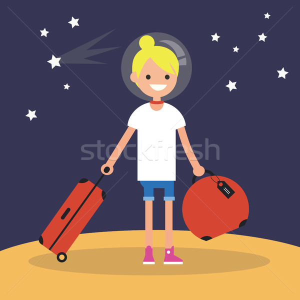 Mars Colonization: Young teenage girl moving to mars with her lu Stock photo © nadia_snopek