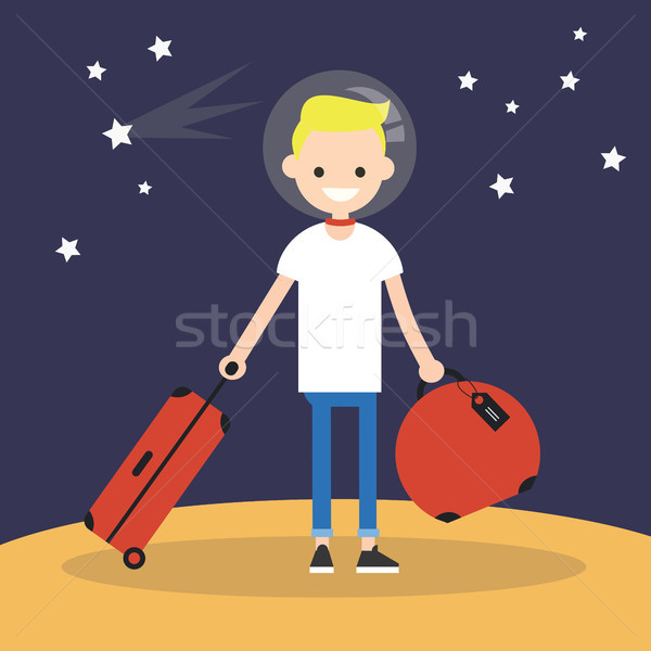 Mars Colonization: Young teenage character moving to mars with h Stock photo © nadia_snopek