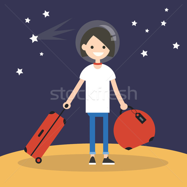 Mars Colonization: Young teenage girl moving to mars with her lu Stock photo © nadia_snopek