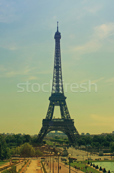 Retro Parijs Frankrijk Eiffeltoren effect 1960 Stockfoto © naffarts